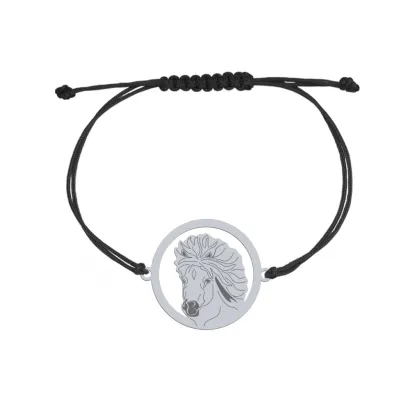 Silver Shetland pony string bracelet, FREE ENGRAVING - MEJK Jewellery