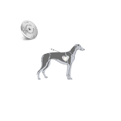 Wpinka z psem Polish Greyhound srebro - MEJK Jewellery