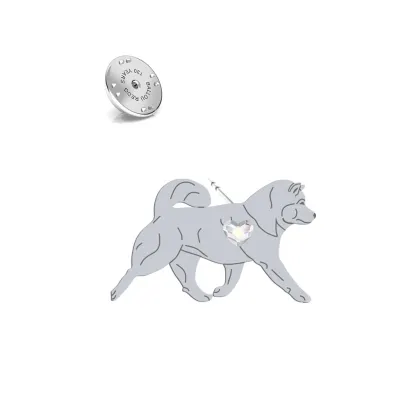 Silver Alaskan Malamute pin - MEJK Jewellery