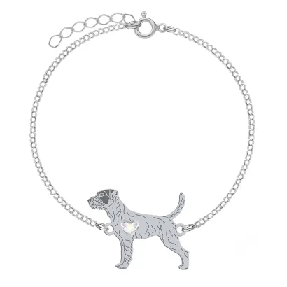 Silver Parson Russell Terrier string bracelet with a heart, FREE ENGRAVING - MEJK Jewellery