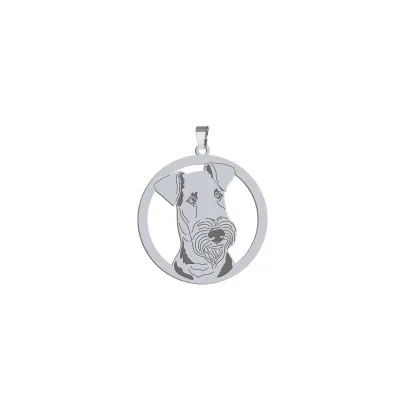 Silver Airedale Terrier engraved pendant - MEJK Jewellery