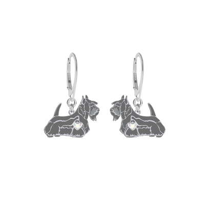Silver Scottish Terrier engraved earrings - MEJK Jewellery