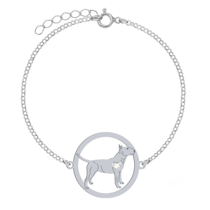 Silver Miniature Bull Terrier bracelet, FREE ENGRAVING - MEJK Jewellery