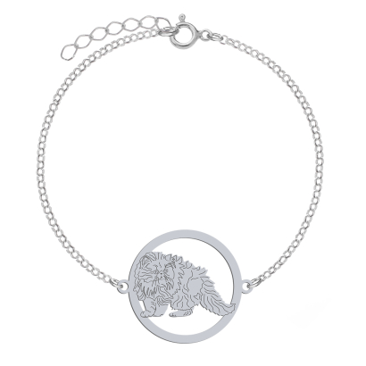 Silver Persian Cat bracelet, FREE ENGRAVING - MEJK Jewellery