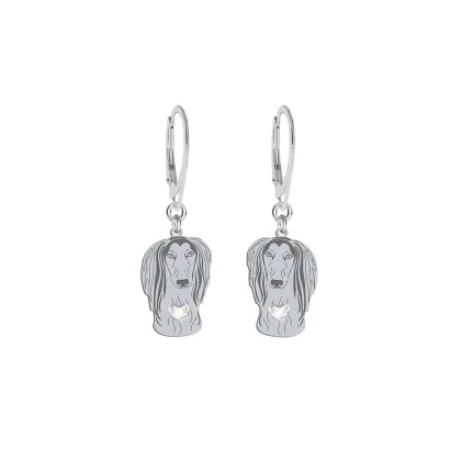 Silver Saluki earrings, FREE ENGRAVING - MEJK Jewellery