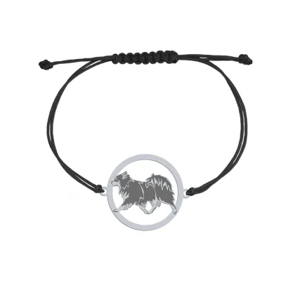 Silver Finnish Lapphund string bracelet, FREE ENGRAVING - MEJK Jewellery