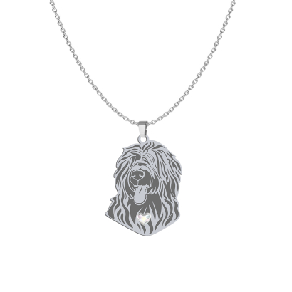 Naszyjnik z psem Owczarek Francuski srebro GRAWER GRATIS - MEJK Jewellery