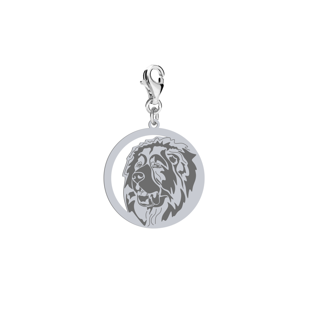 Silver Caucasian Shepherd Dog charms, FREE ENGRAVING - MEJK Jewellery