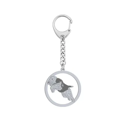 Silver Welsh Terrier engraved keyring - MEJK Jewellery