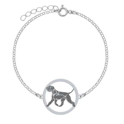 Silver Giant Schnauzer engraved bracelet - MEJK Jewellery