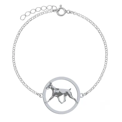 Silver Doberman bracelet, FREE ENGRAVING - MEJK Jewellery
