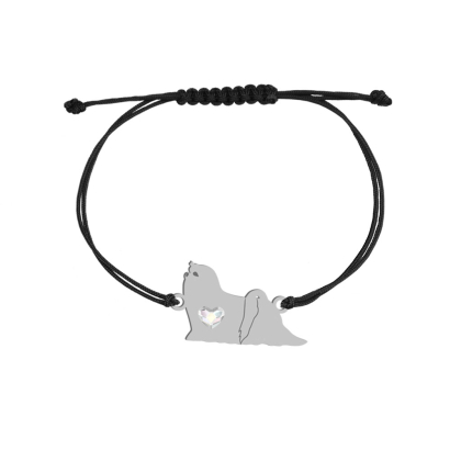Bransoletka z psem Maltańczyk sznurek GRAWER GRATIS - MEJK Jewellery