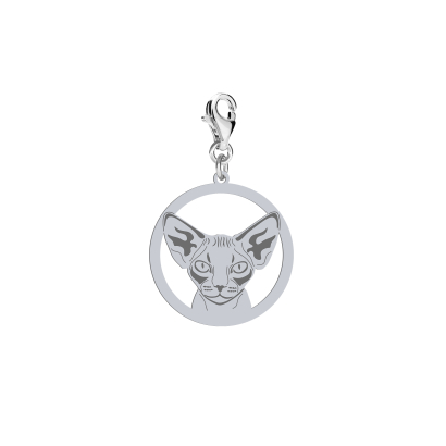 Silver Devon Rex Cat charms, FREE ENGRAVING - MEJK Jewellery