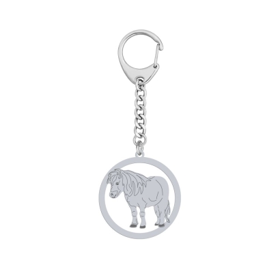 Silver Shetland pony keyring with, FREE ENGRAVING - MEJK Jewellery