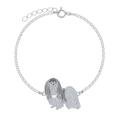 Silver Phalene bracelet with a heart, FREE ENGRAVING - MEJK Jewellery