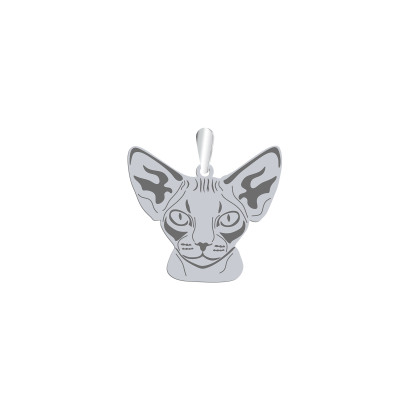 Silver Devon Rex Cat pendant, FREE ENGRAVING - MEJK Jewellery
