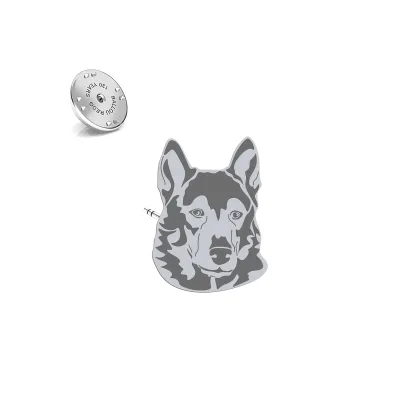 Silver West Siberian Laika pin - MEJK Jewellery
