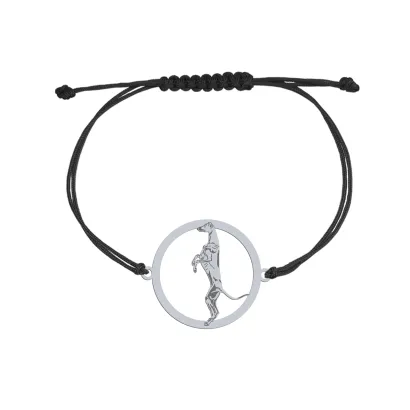 Silver Greyhound string bracelet, FREE ENGRAVING - MEJK Jewellery