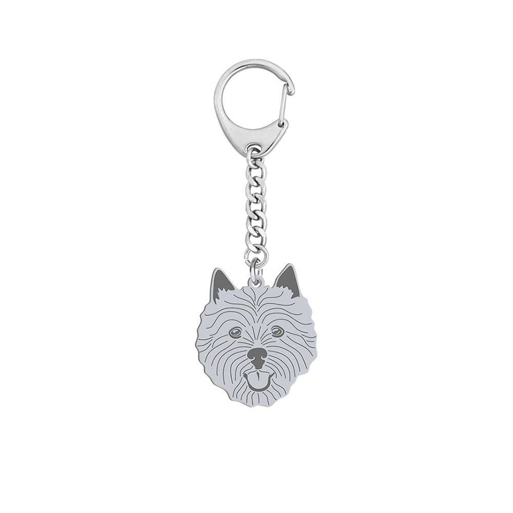 Silver Norwich Terrier engraved keyring - MEJK Jewellery