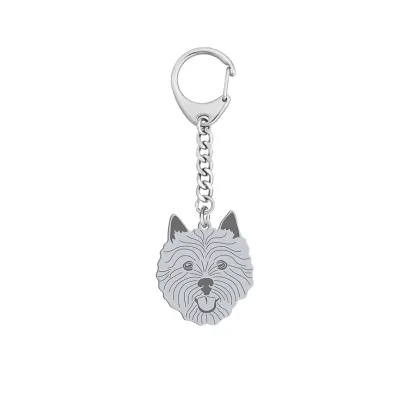 Silver Norwich Terrier engraved keyring - MEJK Jewellery