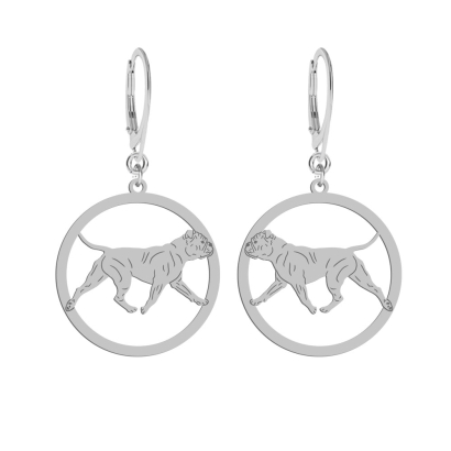 Silver Continental Bulldog engraved earrings - MEJK Jewellery