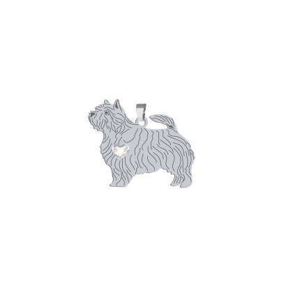 Zawieszka z sercem psem Norwich Terrier srebro GRAWER GRATIS - MEJK Jewellery
