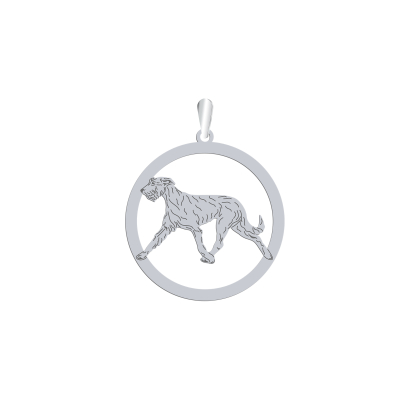 Silver Irish Wolfhound engraved pendant - MEJK Jewellery