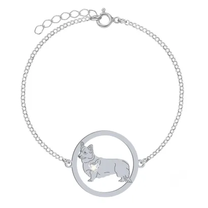 Silver Welsh Corgi Pembroke bracelet, FREE ENGRAVING - MEJK Jewellery