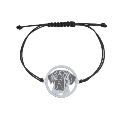 Silver Tosa Inu string bracelet, FREE ENGRAVING - MEJK Jewellery