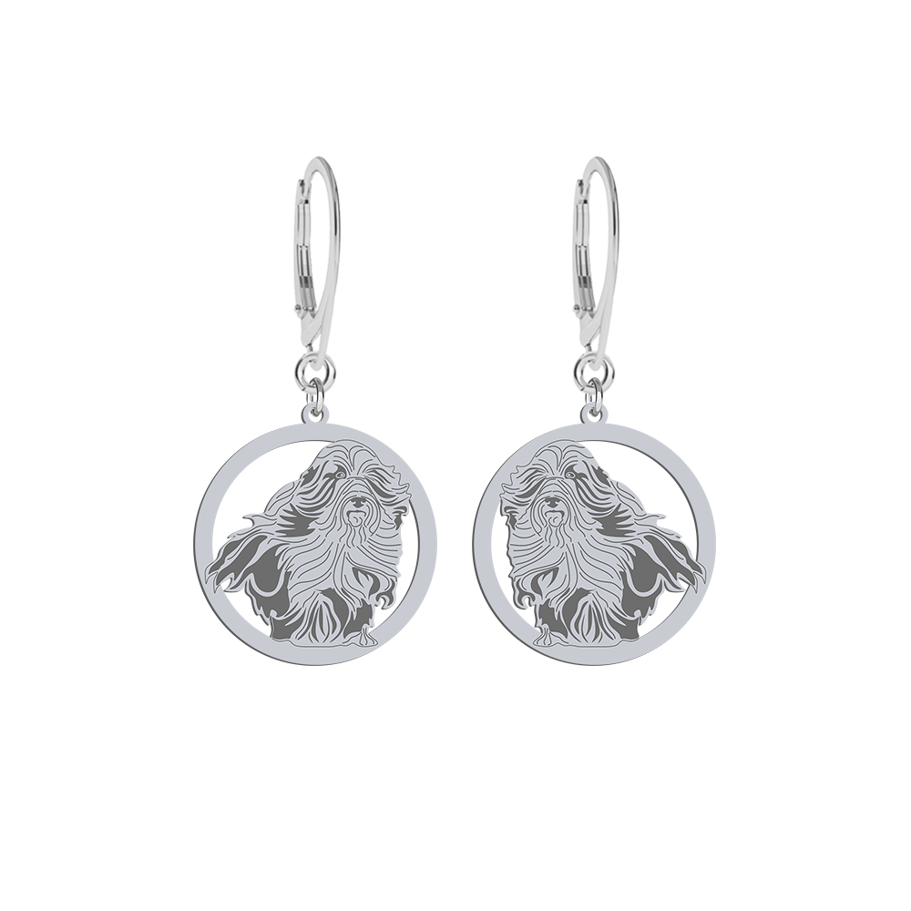Silver Bearded Collie earrings - MEJK Jewellery