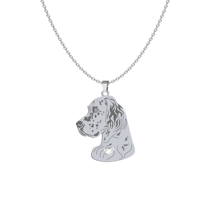 Silver English Setter necklace, FREE ENGRAVING - MEJK Jewellery