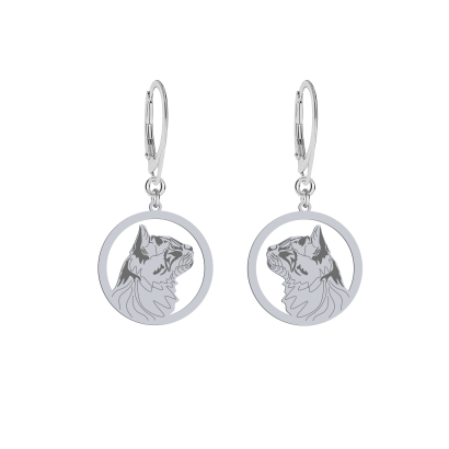 Silver Aphrodite Cat earrings, FREE ENGRAVING - MEJK Jewellery
