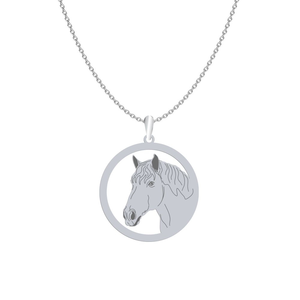Silver Percheron Horse necklace, FREE ENGRAVING - MEJK Jewellery