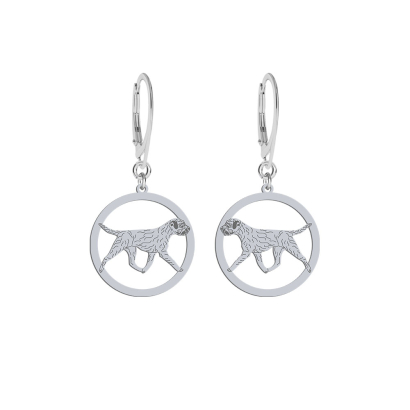Kolczyki z psem grawerem Border Terrier srebro GRAWER GRATIS - MEJK Jewellery