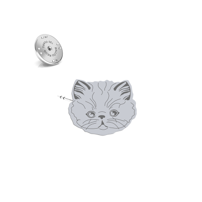 Silver Persian Cat pin - MEJK Jewellery