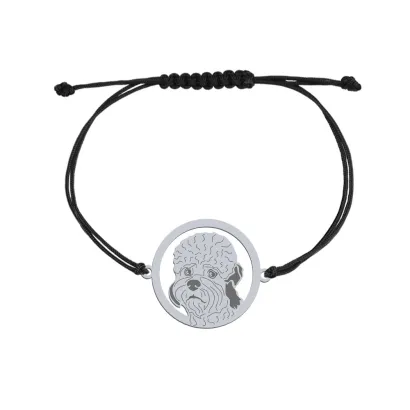 Silver Dandie Dinmont Terrier engraved string bracelet - MEJK Jewellery