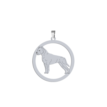 Zawieszka z psem rasy Amstaff American Staffordshire Terrier srebro GRAWER GRATIS - MEJK Jewellery