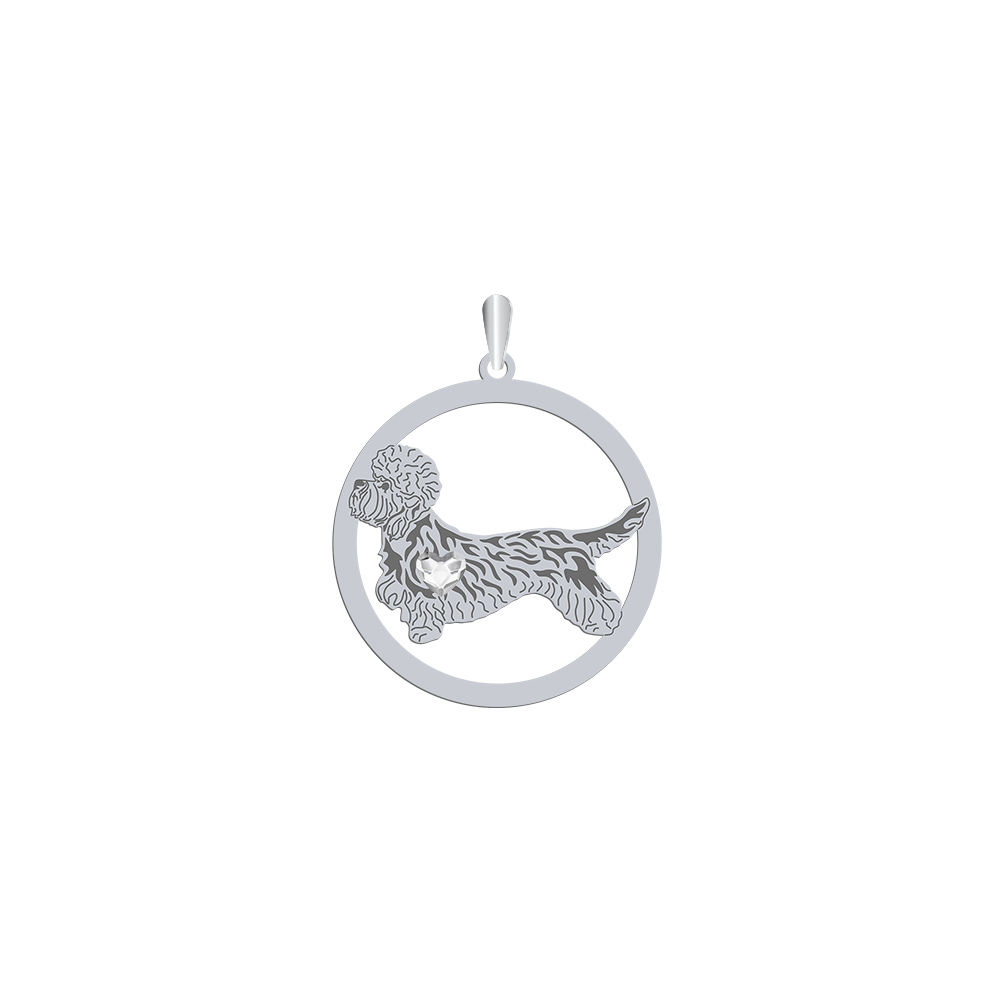 Zawieszka z psem sercem Dandie Dinmont Terrier srebro GRAWER GRATIS - MEJK Jewellery