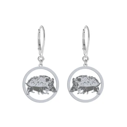 Silver Alpine Dachsbracke engraved earrings - MEJK Jewellery