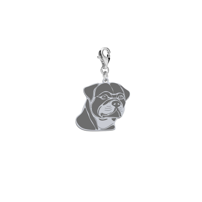 Charms Rottweiler srebro  pozłacane GRAWER GRATIS - MEJK Jewellery