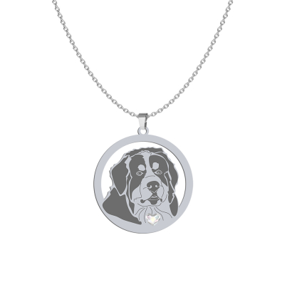 Naszyjnik z psem grawerem Bernese Mountain Dog srebro - MEJK Jewellery