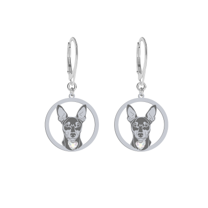 Silver Miniature Pinscher earrings, FREE ENGRAVING - MEJK Jewellery