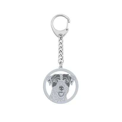 Silver Parson Russell Terrier engraved keyring - MEJK Jewellery