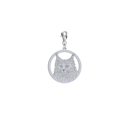 Charms z kotem Maine Coon srebro GRAWER GRATIS - MEJK Jewellery