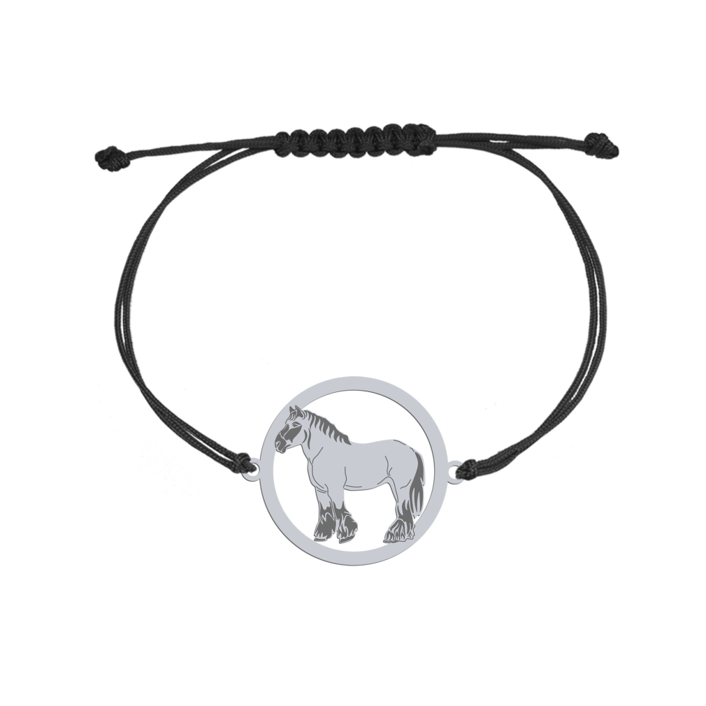 Silver Belgian Horse string bracelet, FREE ENGRAVING - MEJK Jewellery