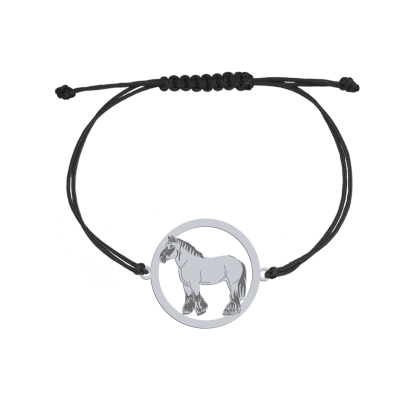 Silver Belgian Horse string bracelet, FREE ENGRAVING - MEJK Jewellery