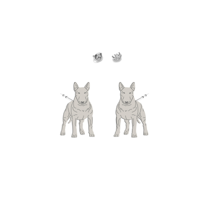 Silver Bull Terrier earrings - MEJK Jewellery