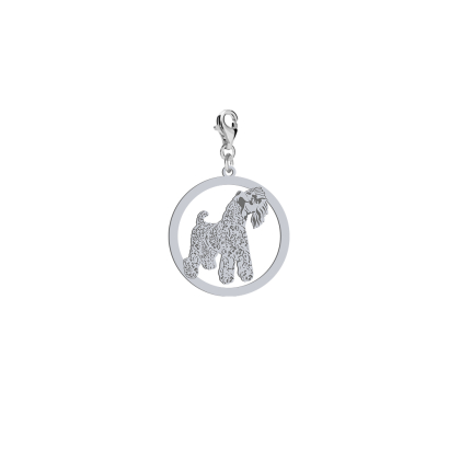 Silver Kerry Blue Terrier charms, FREE ENGRAVING - MEJK Jewellery