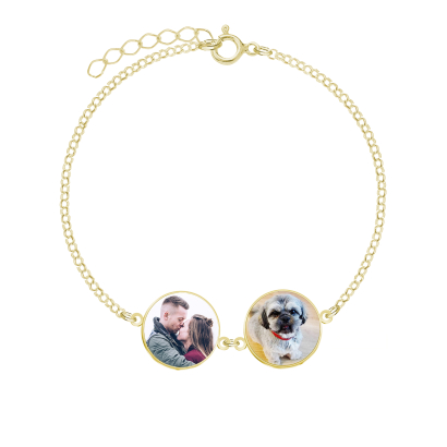 Bracelet with a photo Personalization gold-plated and silver ENGRAVING FREE