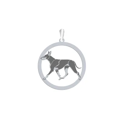 Silver English Toy Terrier engraved pendant - MEJK Jewellery